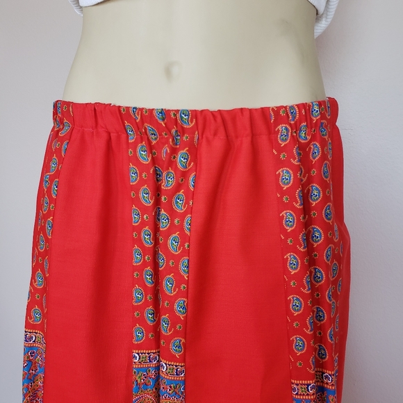 VTG Red Lace Handmade Maxi Skirt - Picture 4 of 9